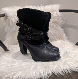 Stuart Weitzman size 37 sherling and leather boots